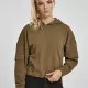 Дамски суичър в цвят маслина Urban Classics Ladies Short Worker Hoody, Суичъри - Hoodstyle.bg