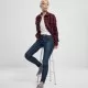 Дамска карирана риза в тъмносиньо и червено Urban Classics Ladies Oversized Overshirt midnightnavy/red, Жилетки - Hoodstyle.bg