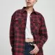 Дамска карирана риза в тъмносиньо и червено Urban Classics Ladies Oversized Overshirt midnightnavy/red, Жилетки - Hoodstyle.bg