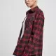 Дамска карирана риза в тъмносиньо и червено Urban Classics Ladies Oversized Overshirt midnightnavy/red, Жилетки - Hoodstyle.bg