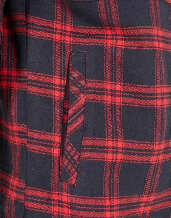 Дамска карирана риза в тъмносиньо и червено Urban Classics Ladies Oversized Overshirt midnightnavy/red, Жилетки - Hoodstyle.bg