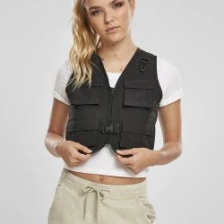 Дамска жилетка без ръкави в черно от Urban Classics Ladies Short Tactical Vest 
