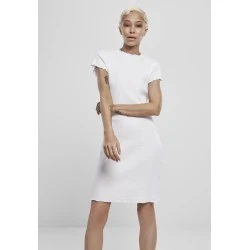 Дамска рокля в бяло Urban Classics Ladies Rib Tee Dress