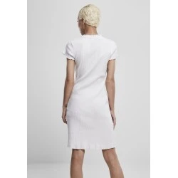 Дамска рокля в бяло Urban Classics Ladies Rib Tee Dress