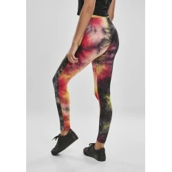 Дамски клин в черно и тъмнорозово от Urban Classics Ladies Tie Dye High Waist Leggings