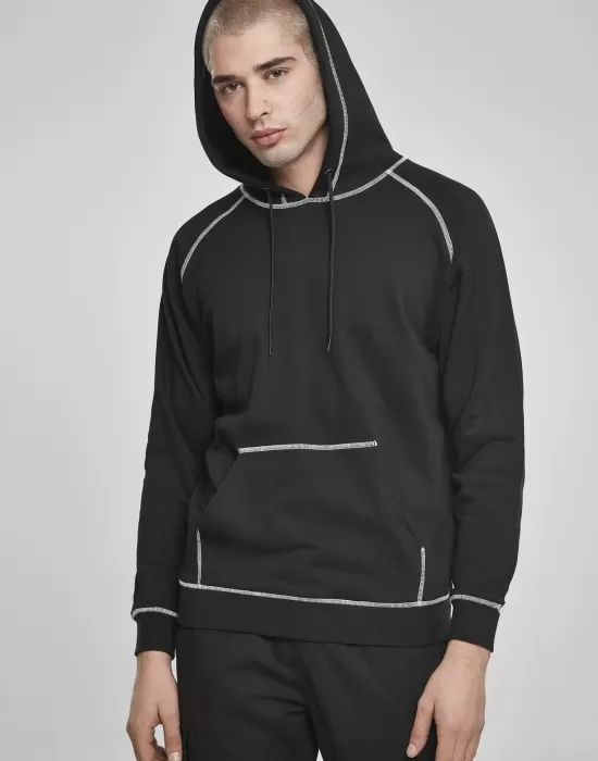 Мъжки суичър в черно Urban Classics Contrast Stitching Hoody, Суичъри - Hoodstyle.bg