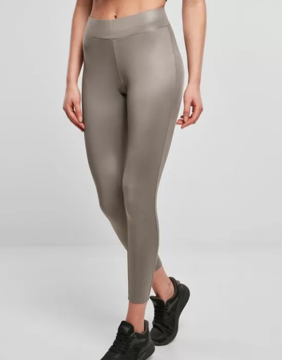 Дамски клин в сив цвят Urban Classics Ladies Imitation Leather Leggings, Клинове - Hoodstyle.bg