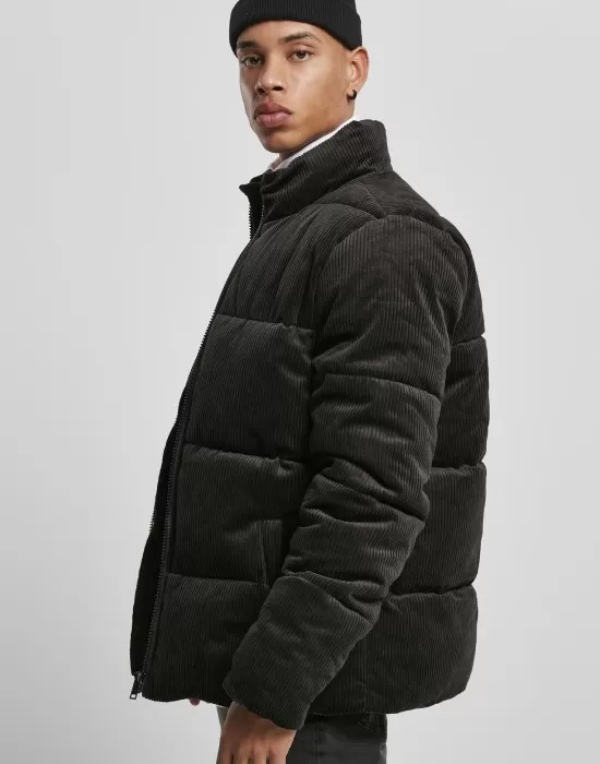 Мъжко яке черно Urban Classics Boxy Corduroy Puffer, Зимни якета - Hoodstyle.bg