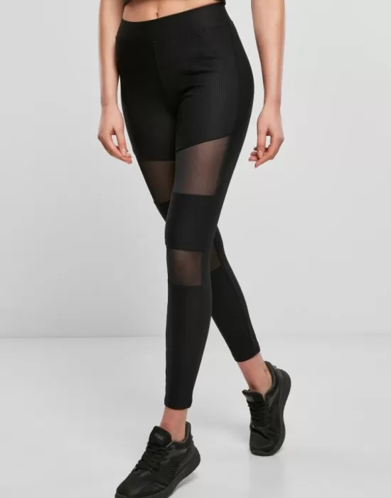 Дамски клин в черно от Urban Classics Ladies Tech Mesh Rib, Клинове - Hoodstyle.bg