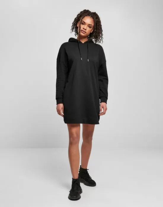 Дамска суичър рокля в черен цвят Urban Classics от органичен памук, Суичъри - Hoodstyle.bg