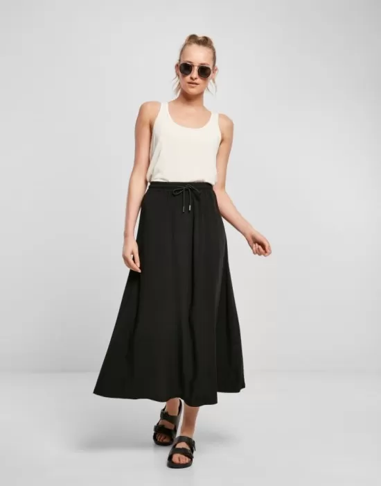 Дамска пола в черен цвят Urban Classics Viscose Midi, Поли - Hoodstyle.bg