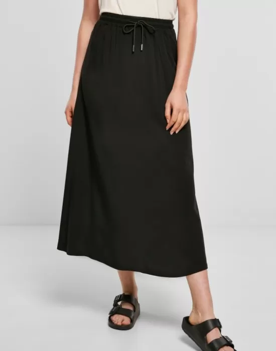 Дамска пола в черен цвят Urban Classics Viscose Midi, Поли - Hoodstyle.bg