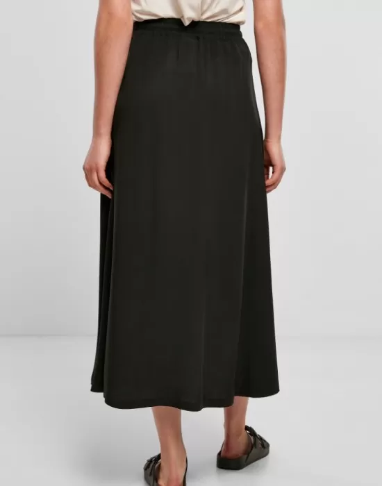 Дамска пола в черен цвят Urban Classics Viscose Midi, Поли - Hoodstyle.bg