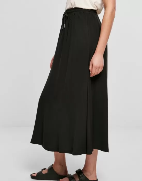 Дамска пола в черен цвят Urban Classics Viscose Midi, Поли - Hoodstyle.bg