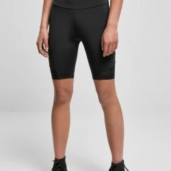 Дамски къс клин в черен цвят Urban Classics High Waist Tech Mesh Cycle 