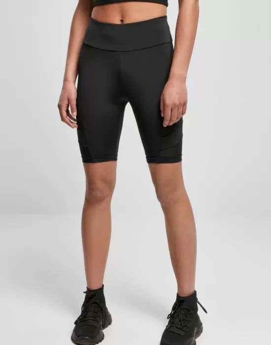 Дамски къс клин в черен цвят Urban Classics High Waist Tech Mesh Cycle, Клинове - Hoodstyle.bg