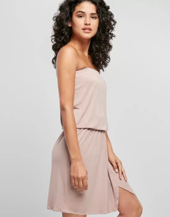 Дамска рокля в цвят пепел от рози Urban Classics Bandeau, Рокли - Hoodstyle.bg