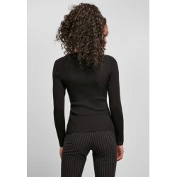 Дамски пуловер в черен цвят Urban Classics Ladies Wide Neckline Sweater 