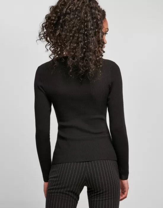 Дамски пуловер в черен цвят Urban Classics Ladies Wide Neckline Sweater, Блузи - Hoodstyle.bg