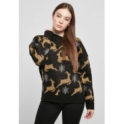 Дамски коледен пуловер в черен цвят Urban Classics