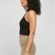 Дамски топ в черен цвят Urban Classics Ladies Rib Knit Crossed Neckholder Top, Топове - Hoodstyle.bg