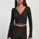 Дамска блуза в черен цвят Urban Classics Rib Wrapped Longsleeve, Блузи - Hoodstyle.bg