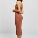 Дамска рокля в кафяв цвят Urban Classics Ladies Midi Rib Knit Crossed Back Dress, Рокли - Hoodstyle.bg