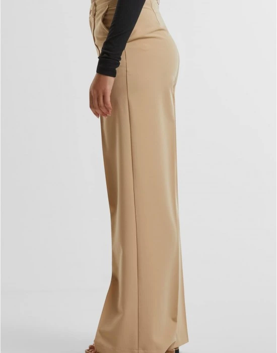 Дамски панталон в бежово Urban Classics Wide Pleated, Панталони - Hoodstyle.bg