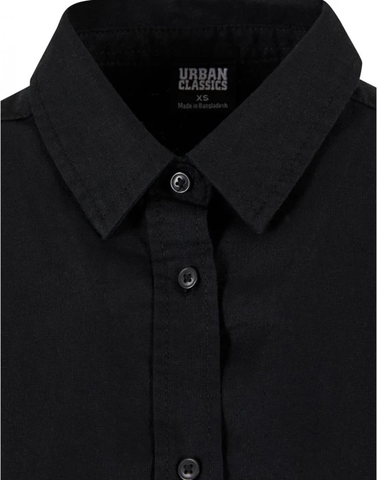 Дамска риза в черен цвят Urban Classics Ladies Linen Mixed Oversized, Жилетки - Hoodstyle.bg