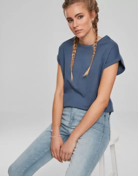 Ladies Extended Shoulder Tee vintageblue XXL