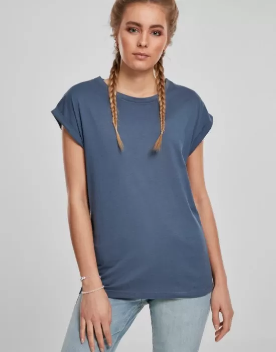 Ladies Extended Shoulder Tee vintageblue XXL