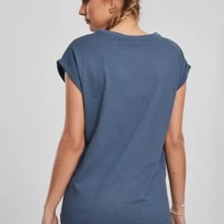 Дамска тениска в син цвят Urban Classics Ladies Extended Shoulder Tee vintageblue 