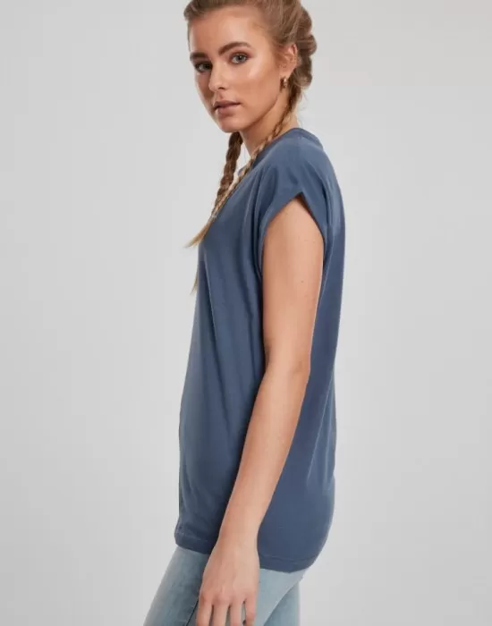 Ladies Extended Shoulder Tee vintageblue XXL