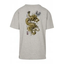 Мъжка тениска в сив цвят Wu Wear Dragon