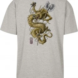 Мъжка тениска в сив цвят Wu Wear Dragon
