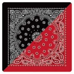 Кърпа за глава бандана HoodStyle Bandana двуцветна - черно-червена
