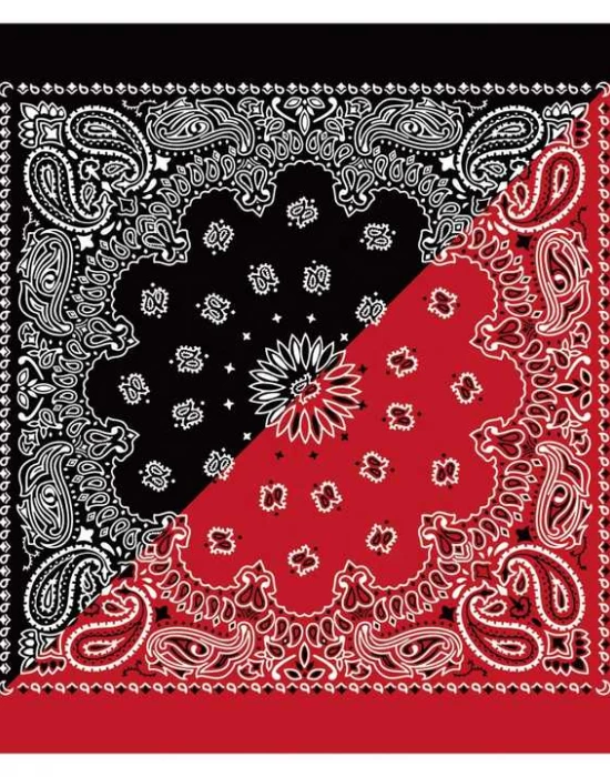Кърпа за глава бандана HoodStyle Bandana двуцветна - черно-червена, Бандани кърпи - Hoodstyle.bg
