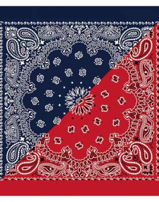 Кърпа за глава бандана HoodStyle Bandana двуцветна - тъмносиньо-червено, Бандани кърпи - Hoodstyle.bg