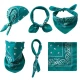 Кърпа за глава бандана HoodStyle Bandana в тюркоазено зелен цвят, Бандани кърпи - Hoodstyle.bg