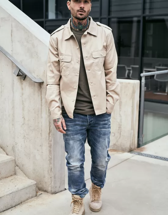 Мъжки дънки класическа кройка Brandit denim blue, Панталони - Hoodstyle.bg