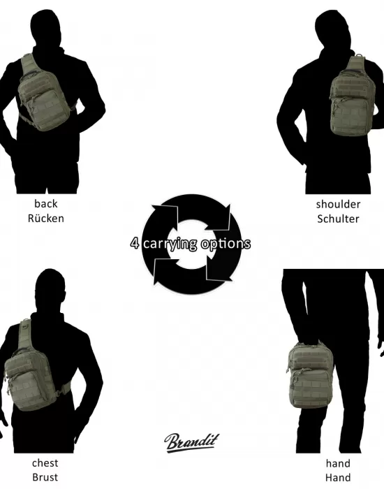 Функционална чанта в тъмнозелен цвят Brandit US Cooper Sling Pack Medium, Чанти - Hoodstyle.bg