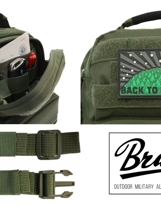 Функционална чанта в тъмнозелен цвят Brandit US Cooper Sling Pack Medium, Чанти - Hoodstyle.bg