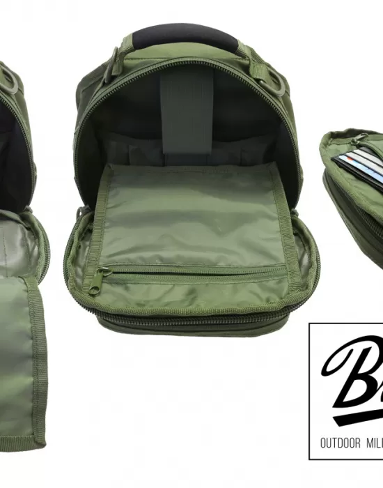 Функционална чанта в тъмнозелен цвят Brandit US Cooper Sling Pack Medium, Чанти - Hoodstyle.bg