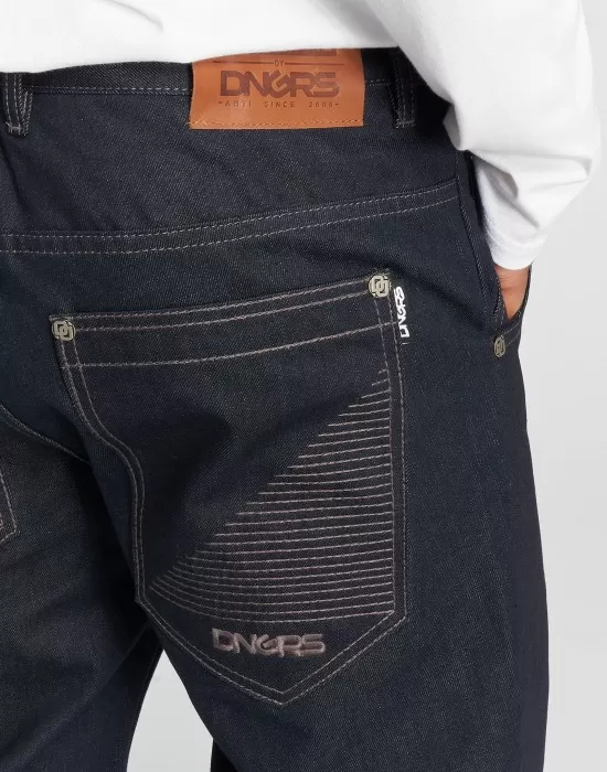 Мъжки широки дънки в цвят индиго Dangerous DNGRS Brother, Мъже - Hoodstyle.bg