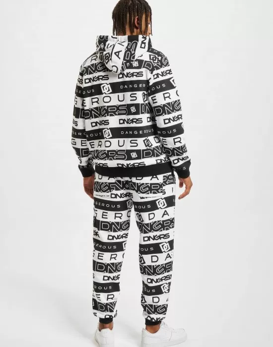 Мъжки анцуг в черно и бяло Dangerous DNGRS Oversized, Анцузи - Hoodstyle.bg