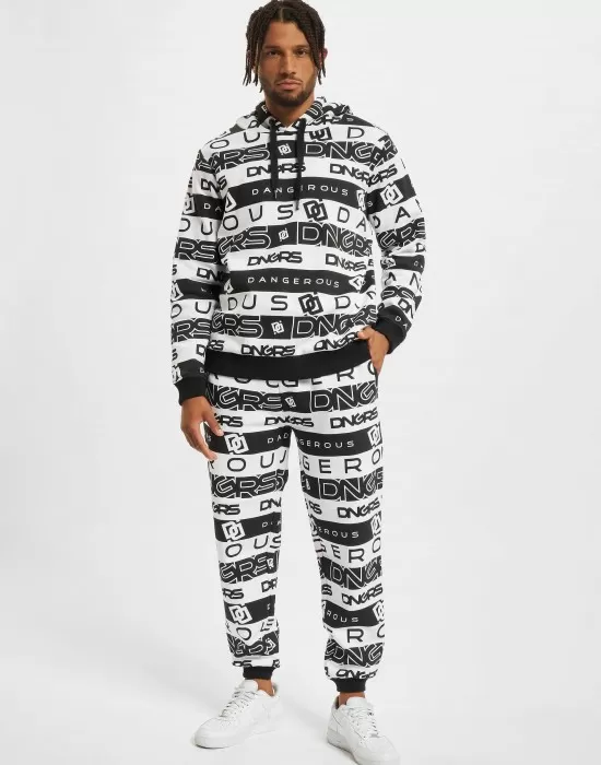Мъжки анцуг в черно и бяло Dangerous DNGRS Oversized, Анцузи - Hoodstyle.bg