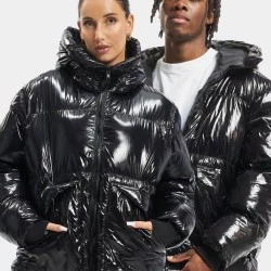 Зимно широко яке в черен цвят UNISEX DEF Jacket Shiny