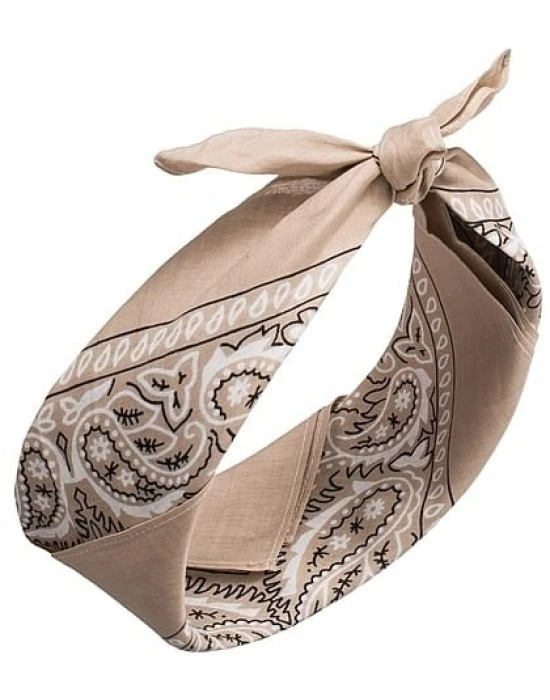 Кърпа за глава бандана HoodStyle Bandana в бежов цвят, Бандани кърпи - Hoodstyle.bg