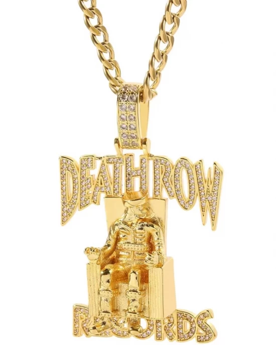 Death Row Records медальон в цвят злато, Аксесоари - Hoodstyle.bg