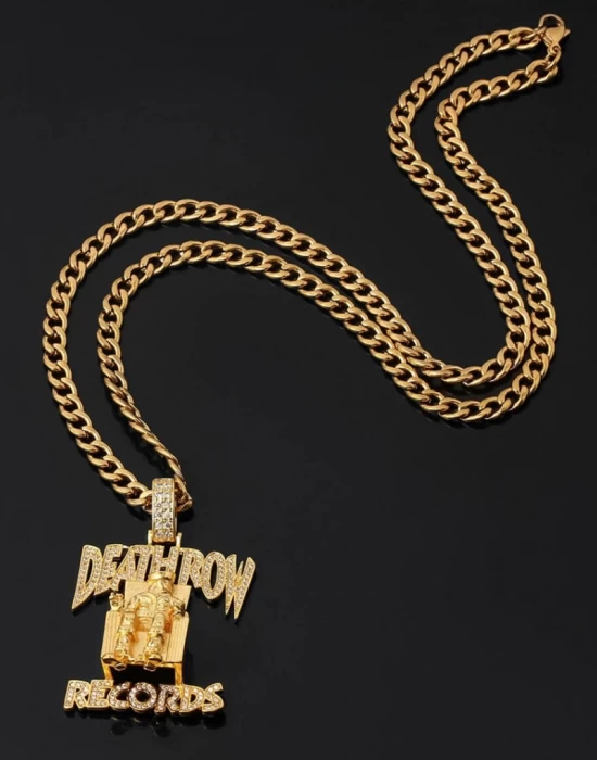 Death Row Records медальон в цвят злато, Аксесоари - Hoodstyle.bg